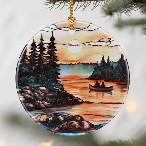 Vista 14 de Adornos de atardecer en la playa, adornos de Navidad: decoraciones de árbol de Navidad, decoración navideña, rellenos de calcetines, ideas de Ondas