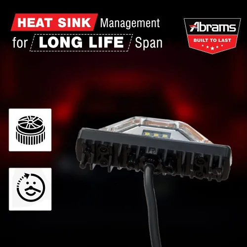 Vista 6 de Abrams Flex 180 - Cabezal de luz LED ámbar/blanco para parrilla [64 W - 16 LED] [Clase SAE 1] Gran angular debajo del espejo Snow Plow Truck