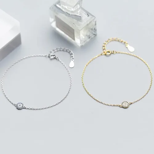 Vista 5 de Pulsera de moissanita de oro de 14 quilates, pulsera de guardián con dije de mal de ojo, regalo de joyería de Navidad de moda