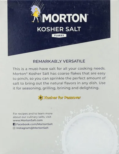 Vista 3 de Sal Kosher Morton, 3 libras Paquete a granel de copos de sal kosher para cocinar diariamente, hornear, beber vasos y mucho más