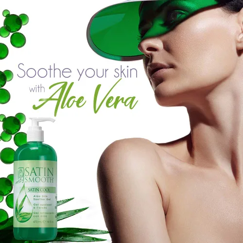 Vista 6 de Satin Smooth Waxing Duo: cera de depilación de óxido de zinc y gel calmante para la piel de aloe vera fresco