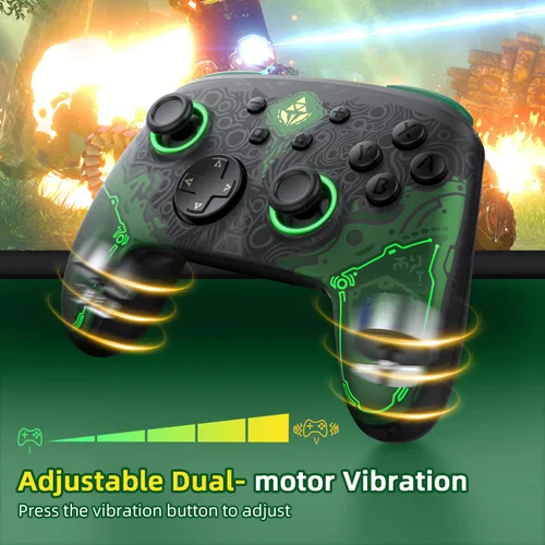 Vista 7 de IINE Switch Pro Controller, Wireless Switch Controllers for SwitchLiteOLED, Remote Gamepad Controller with NFC6-Axis GyroRumbleTurboMacro Functions