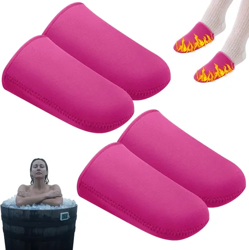 Vista 10 de Zhanmai 2 pares de 0.118 in de neopreno para dedos de los pies, calentadores negros, botines térmicos para los pies, calcetines de baño de hielo