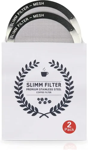 Vista 8 de Juego de filtros reutilizables – 2 piezas de metal de acero inoxidable – 2 filtros de metal de malla para cafetera AeroPress y máquina de café