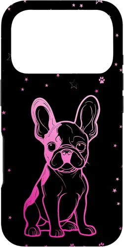 Vista 30 de Funda para iPhone 16 Bulldog francés con patrones abstractos para amantes de los perros