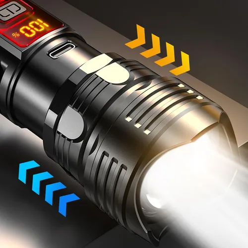 Vista 9 de Linternas LED de alto brillo Linternas recargables portátiles regulables para acampar al aire libre senderismo