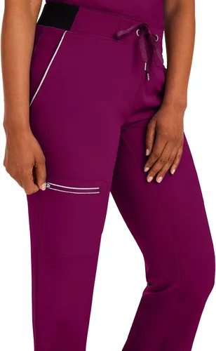 Vista 4 de Healing Hands Pantalones quirúrgicos para mujer, 6 bolsillos, HH360 9151, Nisha, cintura con cordón, diseño atlético de primera calidad