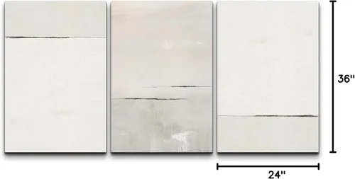 Vista 180 de wall26 Lienzo enmarcado para pared, juego de arte de acuarela pastel, paisaje rural, ilustraciones con formas abstractas, arte moderno, decorativo
