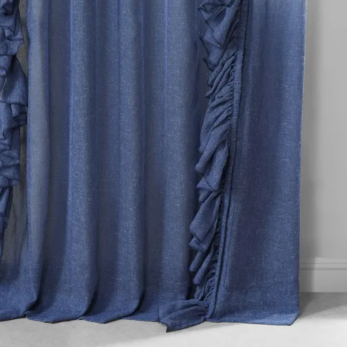 Vista 6 de HPD Half Price Drapes Cortinas traslúcidas con volantes para dormitorio y sala de estar, 50 x 84 pulgadas, lino (1 panel), cortinas con dobladillo