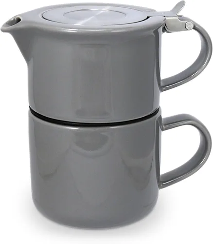 Vista 10 de FORLIFE Té para uno con infusor de 14 onzas, grafito negro