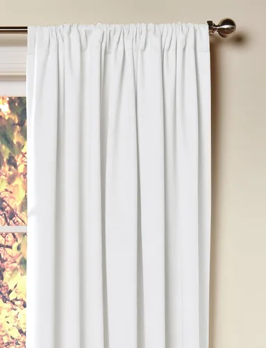 Vista 9 de COTTON CRAFT Cortina Blanca - Panel de Ventana - Juego de 2 Cortinas - Grueso Telar de Pato de Algodón Reversible con Pestaña Superior para Ventana