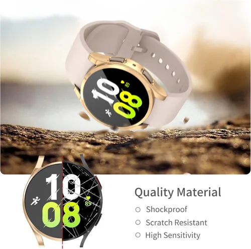 Vista 7 de RICHONE [Pack de 10 unidades] Compatible con Samsung Galaxy Watch FE 4/5 de 40 mm, funda protectora de pantalla de TPU suave con marco