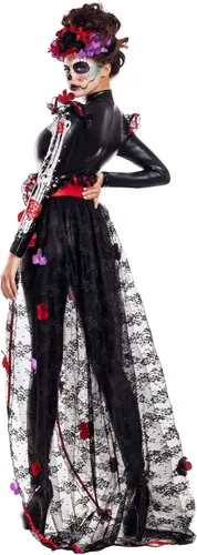 Vista 2 de Party King Disfraz de Party King para mujer del Día de los Muertos de Rosas