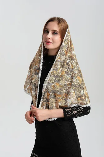 Vista 3 de Capilla Catholic Veil Lace Mantilla Church Headwrap V33