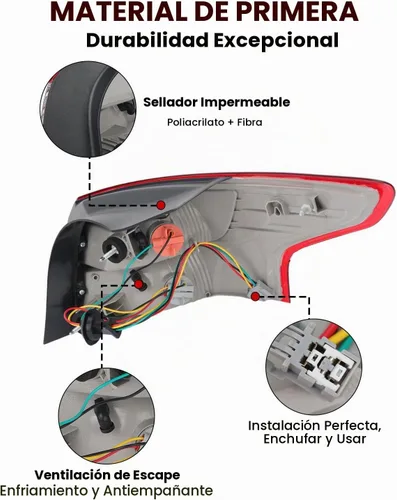 Vista 7 de Luz trasera compatible con Ford Focus Sedan 2012 2013 2014 con bombilla de repuesto FO2818151 (lado izquierdo del conductor)
