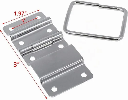 Vista 2 de Bitray Asas de acero inoxidable para caja de herramientas, caja de herramientas para elevar el pecho de la puerta con tornillos, puertas de caja