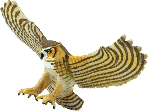 Vista 6 de Safari Ltd. Gran figura de búho cornudo, figura detallada de plástico de 5.5 pulgadas, divertido juguete educativo para niños, niñas y niños a