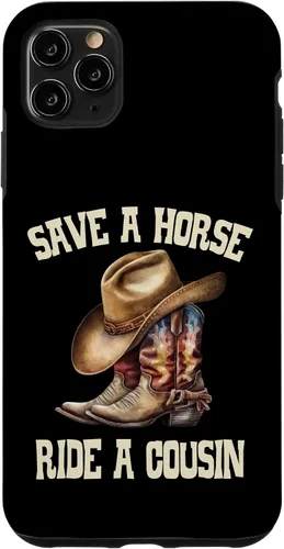 Vista 11 de Funda para iPhone 11 Pro Save A Horse Ride A Cousin All Trash No Trailer Trash Y'all