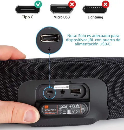 Vista 2 de Cable Cargador de Carga USB Compatible con JBL Charge 4, Charge 5, Charge 6, JBL Flip 5, Flip 6, Flip 7, JBL Pulse 4, Pulse 5, Clip4, Clip5