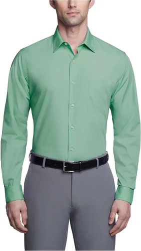 Vista 25 de Van Heusen - Camisa de vestir para hombre, de popelina ajustada lisa Negro