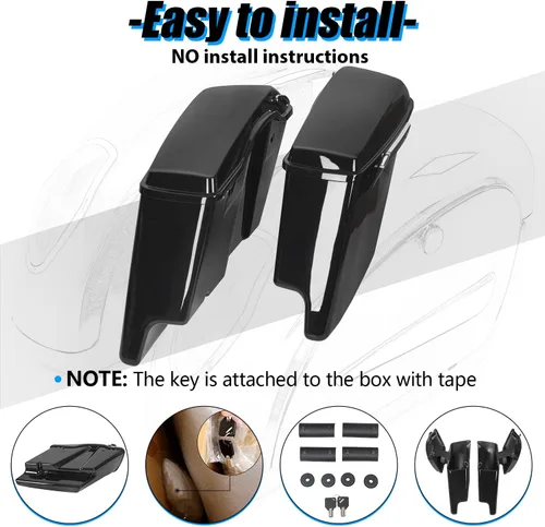 Vista 7 de ECOTRIC - Alforjas rígidas extendidas de 5 pulgadas para maletero, compatibles con todos los modelos Harley Davidson Road King Glide Softail Touring