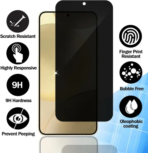 Vista 2 de RKINC Protector de pantalla [paquete de 3] para Samsung Galaxy A71, protector de pantalla de vidrio templado de privacidad