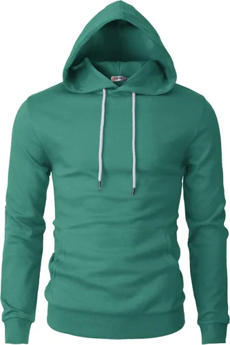 Vista 28 de H2H Sudadera con Capucha Tipo Pullover para Hombre, Ligera, de Manga Larga, con Bolsillo Canguro, Ajuste Ceñido, Básica, Casual, Suéter