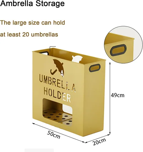 Vista 3 de Metal Square Umbrella Holder Umbrella/Cane/Walking Stick/Wrapping Paper Holder, Stand, Rack Organizer (Color : Bianco, Size : Small)