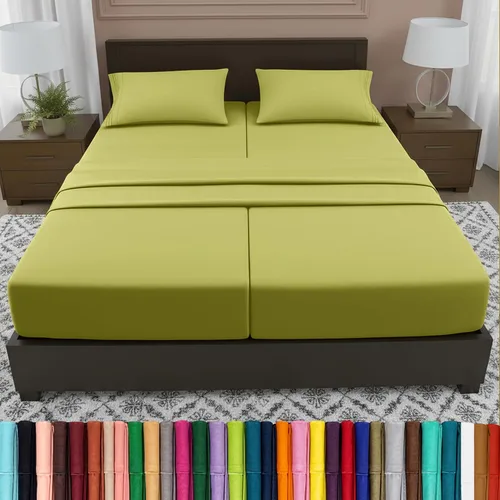 Vista 88 de Elegant Comfort - Juego de sábanas de lujo de 4 piezas - Ropa de cama de lujo de 1500 hilos, calidad de hotel prémium, microfibra, resistente a