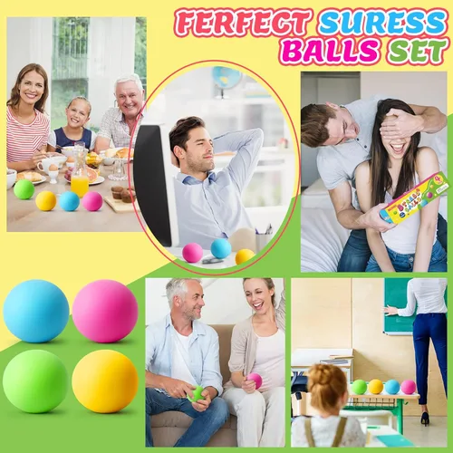 Vista 7 de Paquete de 4 pelotas antiestrés para adultos y niños, juguetes para apretar que cambian de color, juguetes sensoriales para niños con autismo