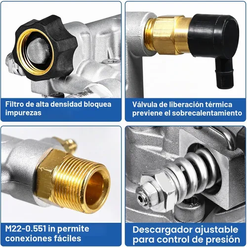 Vista 4 de TOOLCY Bomba de lavado a presión horizontal de eje de 3/4", 2600-3200 PSI