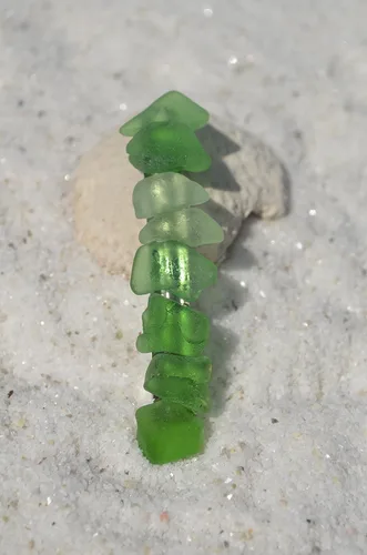 Vista 7 de Delicadas sombras de cristal de mar verde y aguamarina francés, pinza para el pelo, 2.362 in