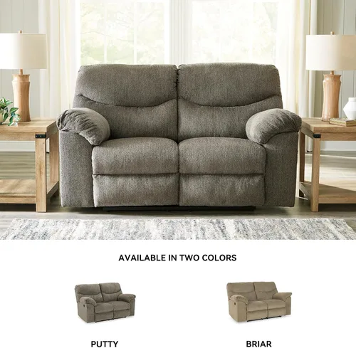 Vista 8 de Signature Design by Ashley Alphons - Sofá biplaza reclinable de transición, color gris claro
