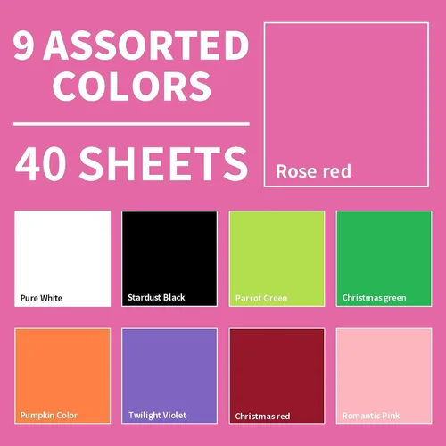 Vista 5 de Uncle Paul 40 hojas de cartulina rosa Bloming – 8.5 x 11 pulgadas de doble cara, papel de impresora de 65 libras, perfecto para álbumes de recortes