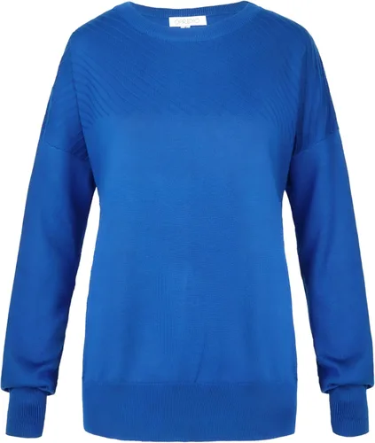 Vista 4 de Suéter casual de manga larga con cuello redondo para mujer, agradable al tacto, color liso