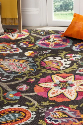 Vista 8 de SAFAVIEH Colección Monaco - Alfombra para pasillo, 2.2 x 6 pies, color marfil y multicolor, diseño floral bohemio, no desprende pelusa y de fácil