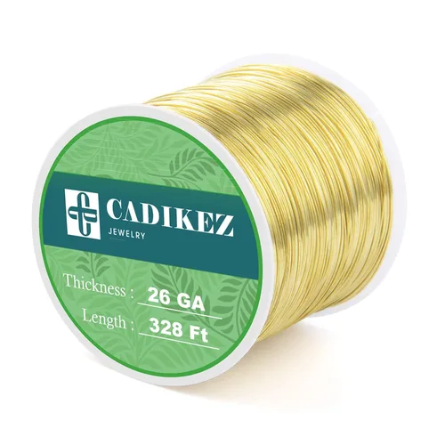 Vista 25 de Alambre de joyería de 492 pies, calibre 32, resistente al deslustre, rollo de alambres de cobre para cuentas a granel para manualidades DIY, Bronce