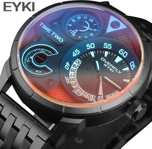 Vista 2 de Relojes impermeables para hombre reloj de pulsera analógico de cuarzo con correa de silicona para exteriores Negro