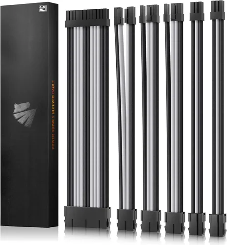 Vista 10 de ASIAHORSE Cables de alimentación de extensión de cable PSU 16AWG, cable de extensión de manga modificada para requisitos particulares de la fuente