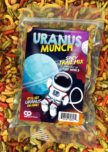 Vista 8 de Uranus Munch - Mezcla de frutos secos picantes prémium del tío Frank - Regalos comestibles para adolescentes - Mezcla picante - Hecho en los Estados