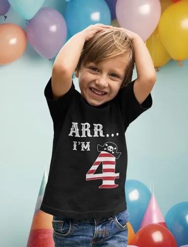 Vista 2 de ARR I'm 4 Pirate - Camiseta de 4 cumpleaños para niño de cuatro años