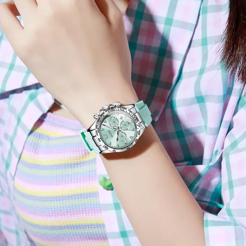Vista 7 de OLEVS Relojes femeninos pequeños de diamantes de lujo - pulsera de acero inoxidable, vestido de negocios impermeable analógico luminoso fecha