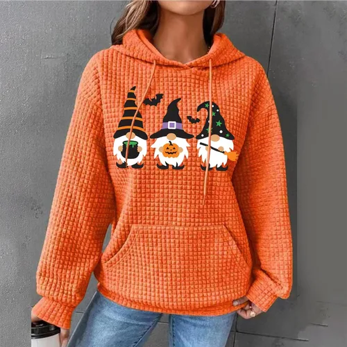 Vista 4 de Sudadera con capucha de punto gofre para mujer con bolsillo