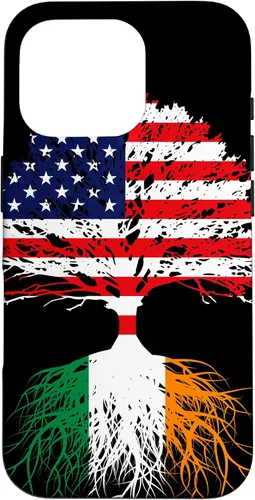 Vista 20 de iPhone 16 Ireland Born Irish Family Roots Irish American US Flag Gift Case
