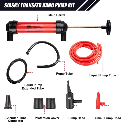 Vista 2 de Siasky Bomba de Sifón 200cc Bomba de Transferencia de Líquidos (2ª Generación), Kit de Bomba Manual de Transferencia de Combustible para Gasolina