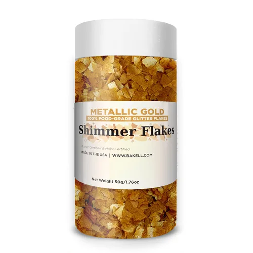 Vista 13 de BAKELL Copos de purpurina comestible Flakes de brillo comestible negro vegano Certificado KOSHER Certificado Halal 100% comestible