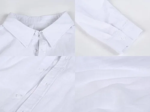 Vista 5 de Camisas de manga larga con botones para hombre, de lino, para playa, casuales, de algodón, ligeras, para verano