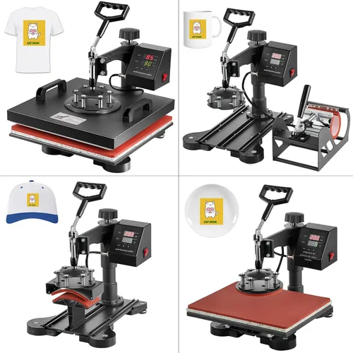 Vista 8 de TOPDEEP Máquina de prensa de calor 5 en 1, prensa de calor de 15 x 15 pulgadas, máquina de prensado de camisetas, diseño deslizante, máquina