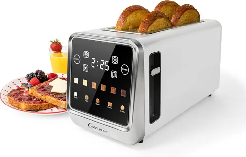 Vista 10 de Inspirex - Tostadora de palanca con pantalla táctil de dos rebanadas, color negro