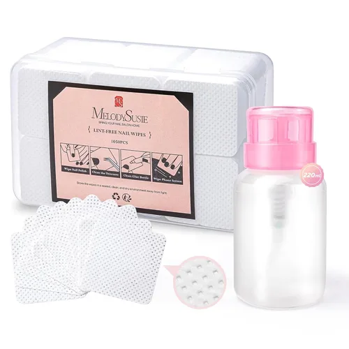 Vista 8 de MelodySusie 1050 toallitas de uñas sin pelusas, súper absorbentes, suaves, no tejidas, para quitaesmalte de uñas y toallitas de extensión